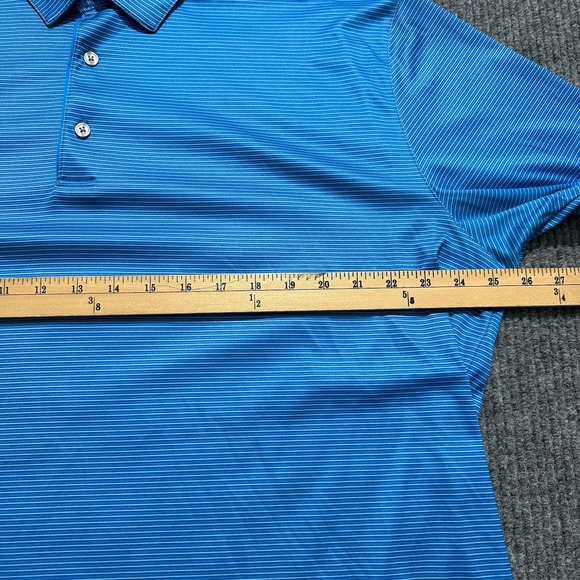 Greg Norman ML75 Play Dry Mens Golf Polo Shirt Blue Striped 51" Chest Size - Picture 4 of 8
